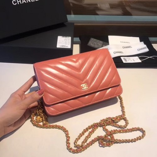 Chanel WOC Original sac à bandoulière en cuir de mouton D33814 rose