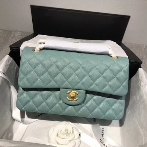 Chanel Flap Sac à Bandoulière Original Cuir Caviar CF1112 vert clair