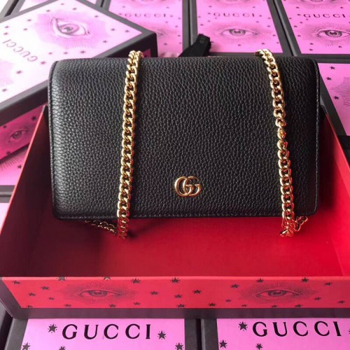 Gucci GG Marmont Original Sac à bandoulière en cuir de veau 497985 noir