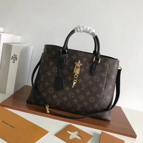 Louis vuitton original Monogram Canvas Original TOTE FLEUR 43551 noir