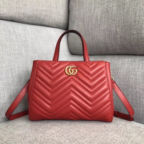 Gucci GG Marmont petit sac à poignée supérieure 448054 rouge