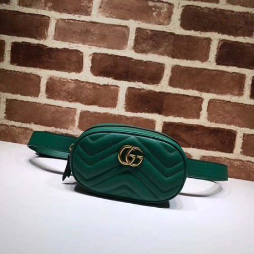 Gucci GG Marmont Sac banane en cuir 476434 vert