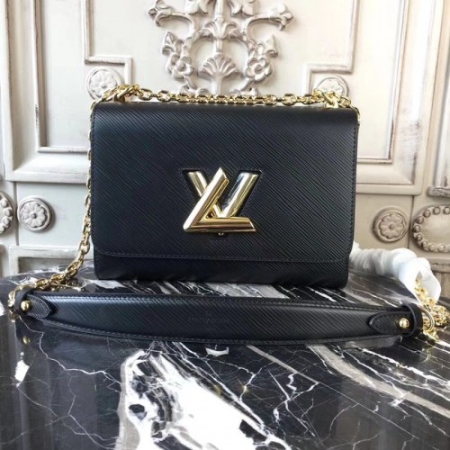 Cuir épi original Louis Vuitton TWIST MM M50332 noir