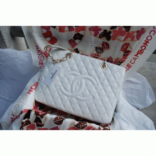 Chanel 2011 GST Caviar Sac à main en cuir 36092 Blanc