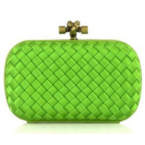 Bottega Veneta Pochette en satin Impero 113085 Vert