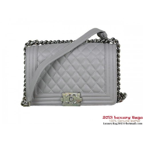 2013 Boy Chanel Flap Sac à bandoulière Classic Cannage Patterns A67025 Gris