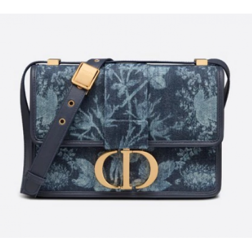 SAC 30 MONTAIGNE Bleu Denim Fleurs Dior M9203UJD