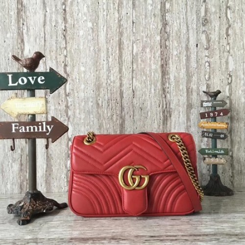Gucci GG Marmont Matelasse Sac à bandoulière 443497 Rouge