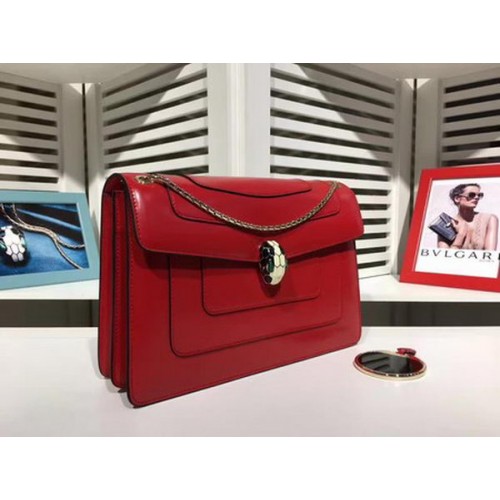 BVLGARI Sac à Bandoulière Moyenne Cuir de Veau BG2281 Rouge