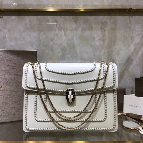 BVLGARI Sac à bandoulière moyen en cuir de veau BG22890 blanc