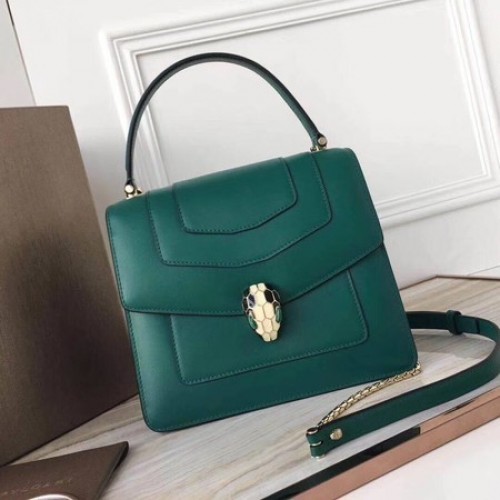 BVLGARI Original Sac fourre-tout en cuir de veau 3781 Vert