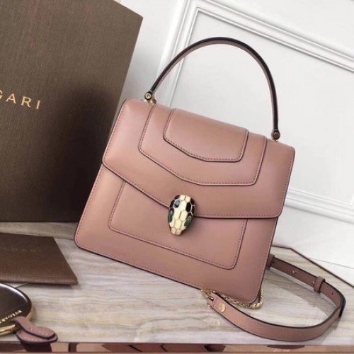 BVLGARI Original Sac fourre-tout en cuir de veau 3781 Rose