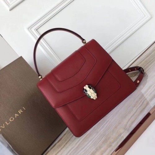 BVLGARI Original Sac fourre-tout en cuir de veau 3781 Rouge