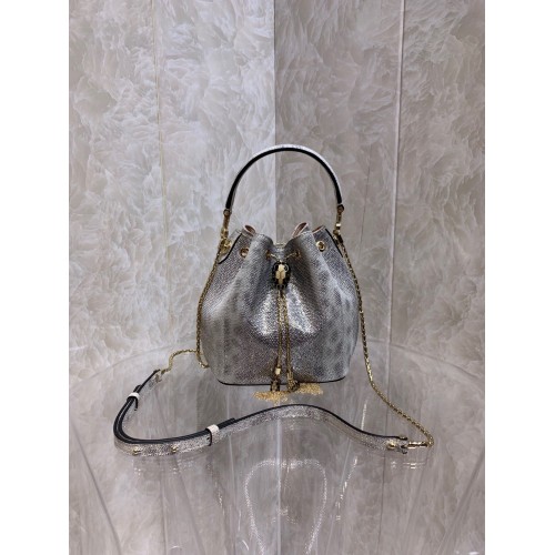 BVLGARI Original Snake Skin Sac seau B287614 Argent