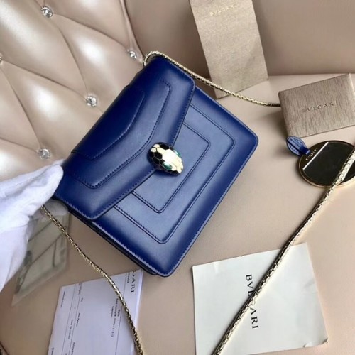 BVLGARI Serpenti Forever Flap Cover sac en cuir 00962 bleu