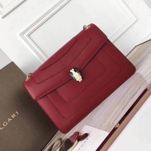 BVLGARI Serpenti Forever Original Sac à bandoulière en cuir de veau 3780 Marron