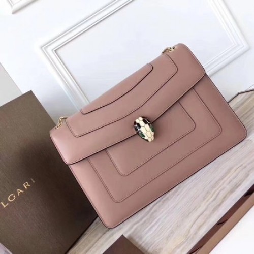 BVLGARI Serpenti Forever Original Sac à bandoulière en cuir de veau 3780 Rose