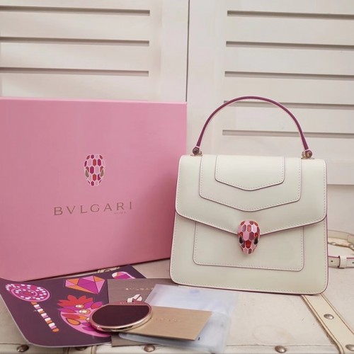 BVLGARI Serpenti Forever sac à rabat en cuir 286999 blanc