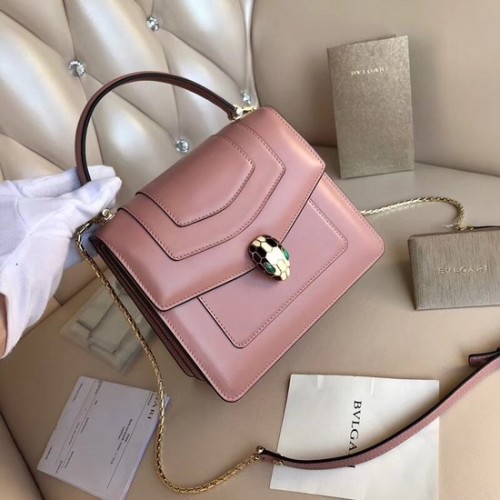 BVLGARI Serpenti Forever sac à rabat en cuir 3785 rose