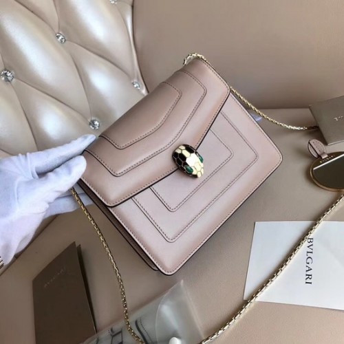 BVLGARI Serpenti Forever sac à rabat en cuir 5589 rose clair
