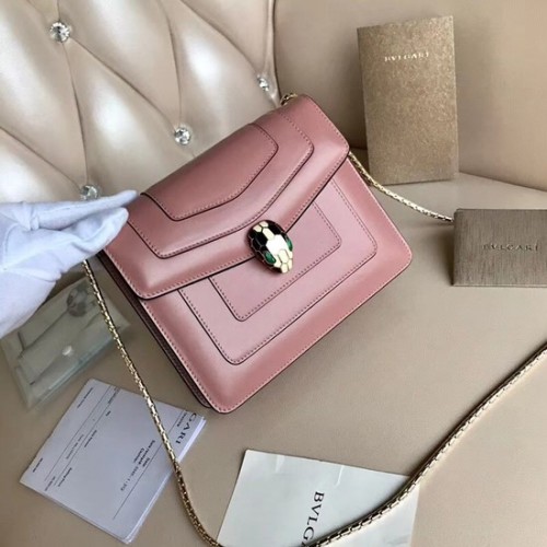 BVLGARI Serpenti Forever sac à rabat en cuir Serpenti neon 4567 rose