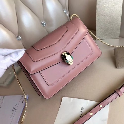 BVLGARI Serpenti Forever sac à bandoulière hobo en cuir 7379 rose