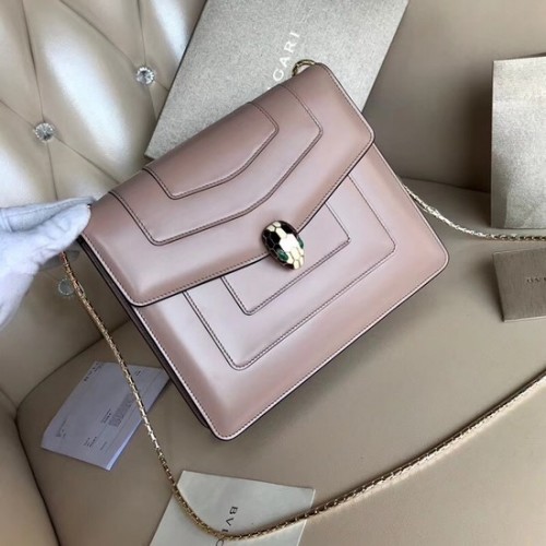 BVLGARI Serpenti Forever sac à bandoulière en cuir 3749 rose clair