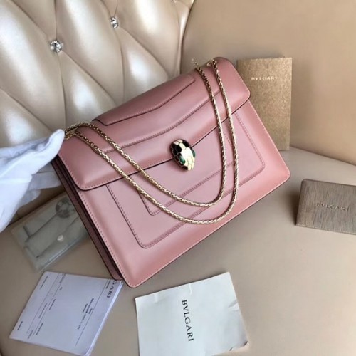 BVLGARI Serpenti Forever sac à bandoulière en cuir 3788 rose