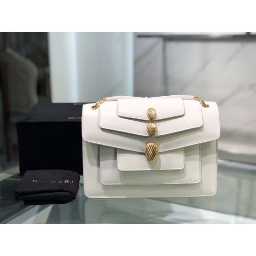 BVLGARI Serpenti Forever sac à bandoulière en cuir B288620 blanc