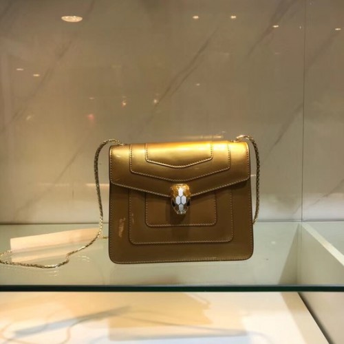 BVLGARI Serpenti Forever sac porté épaule en cuir métallisé 08962 or