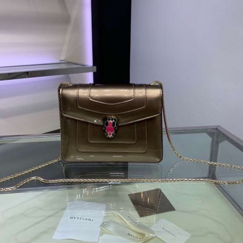 BVLGARI Serpenti Forever sac porté épaule en cuir métallisé 34559 or&rose
