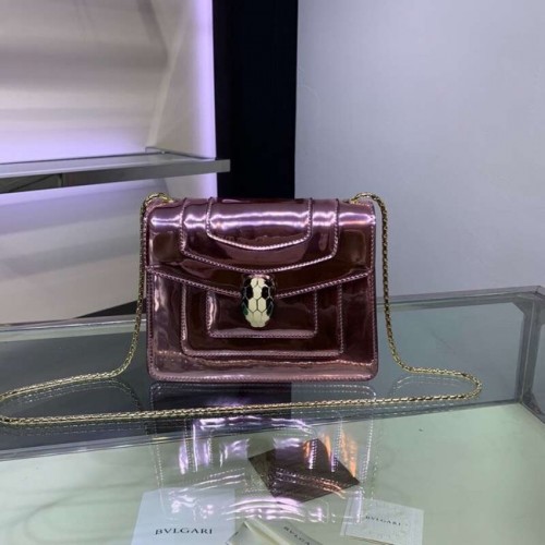 BVLGARI Serpenti Forever sac à bandoulière en cuir métallisé 34559 violet