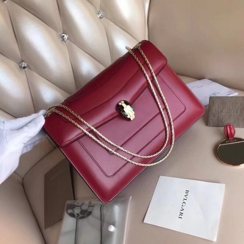 BVLGARI Serpenti sac à bandoulière en cuir 14632 fuchsia