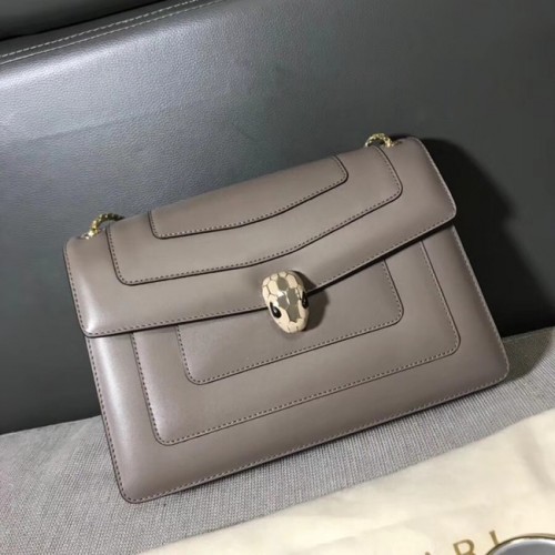 BVLGARI Serpenti sac à bandoulière en cuir 14632 gris