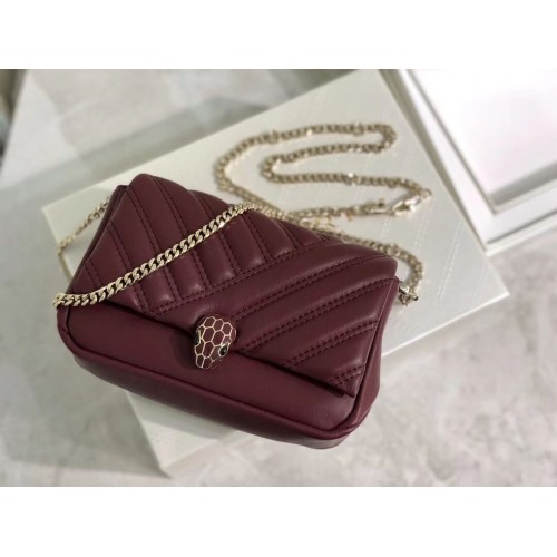 BVLGARI Sac Bandoulière Cuir de Veau B288760 Bordeaux