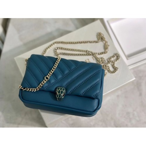 BVLGARI Sac à Bandoulière Cuir de Veau B288760 bleu