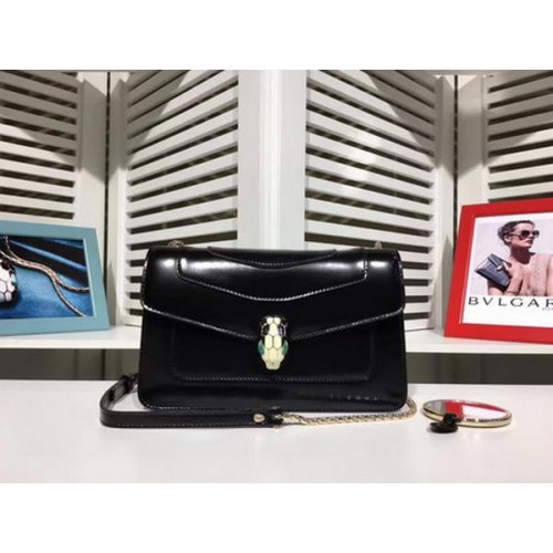 BVLGARI mini Sac à Bandoulière Cuir de Veau BG2282 Noir