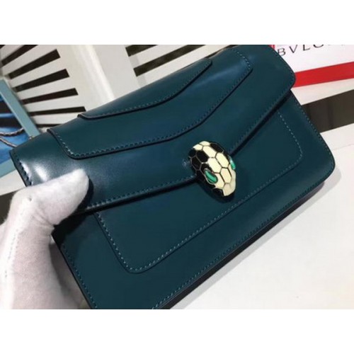 BVLGARI mini Sac à Bandoulière Cuir de Veau BG2282 Bleu