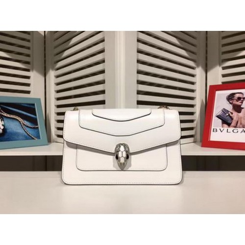 BVLGARI mini Sac à Bandoulière Cuir de Veau BG2282 Blanc