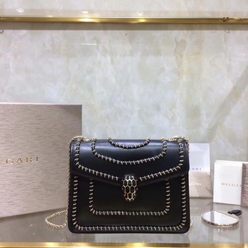 BVLGARI mini sac à bandoulière cuir de veau BG22889 noir