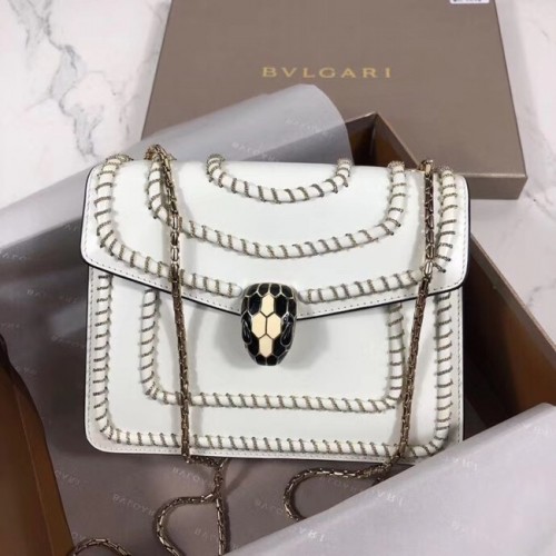 BVLGARI mini Sac à Bandoulière Cuir de Veau BG22889 blanc