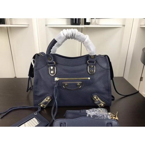 Balenciaga Giant City Gold Studs Sac à main B084335 Bleu