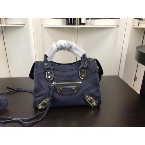 Balenciaga Giant City Gold Studs Sac à main B084336 Bleu