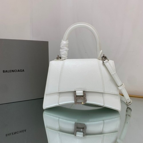 Balenciaga HOURGLASS PETIT SAC À MAIN SUPÉRIEUR 592834 BLANC&Argent
