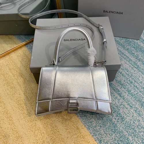 Balenciaga PETIT SAC À MAIN HOURGLASS B108895-1 Argent