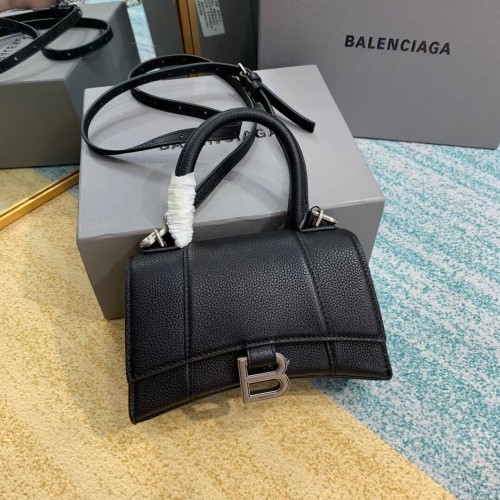 Balenciaga SAC À MAIN HOURGLASS XS Cuir de veau grainé B108896 noir