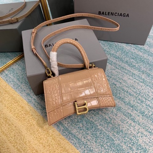 Balenciaga Hourglass XS Sac à poignée supérieure 28331S abricot