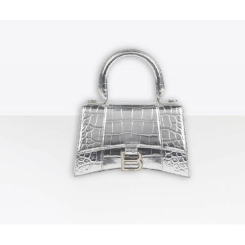 Balenciaga Hourglass XS Sac à poignée supérieure 28331S argent