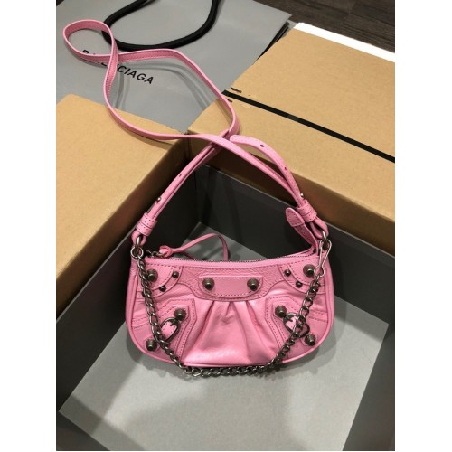 Balenciaga LE CAGOLE MINI PORTEFEUILLE AVEC CHAÎNE 6958141 rose