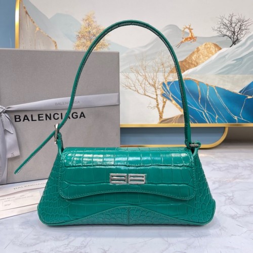 Balenciaga PETIT SAC À BANDOULIÈRE EN CROCODILE EMBOSSÉ LINDSAY AVEC SANGLE 6009 vert